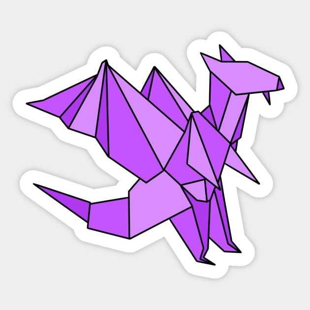 Purple origami dragon Sticker by CalliesArt